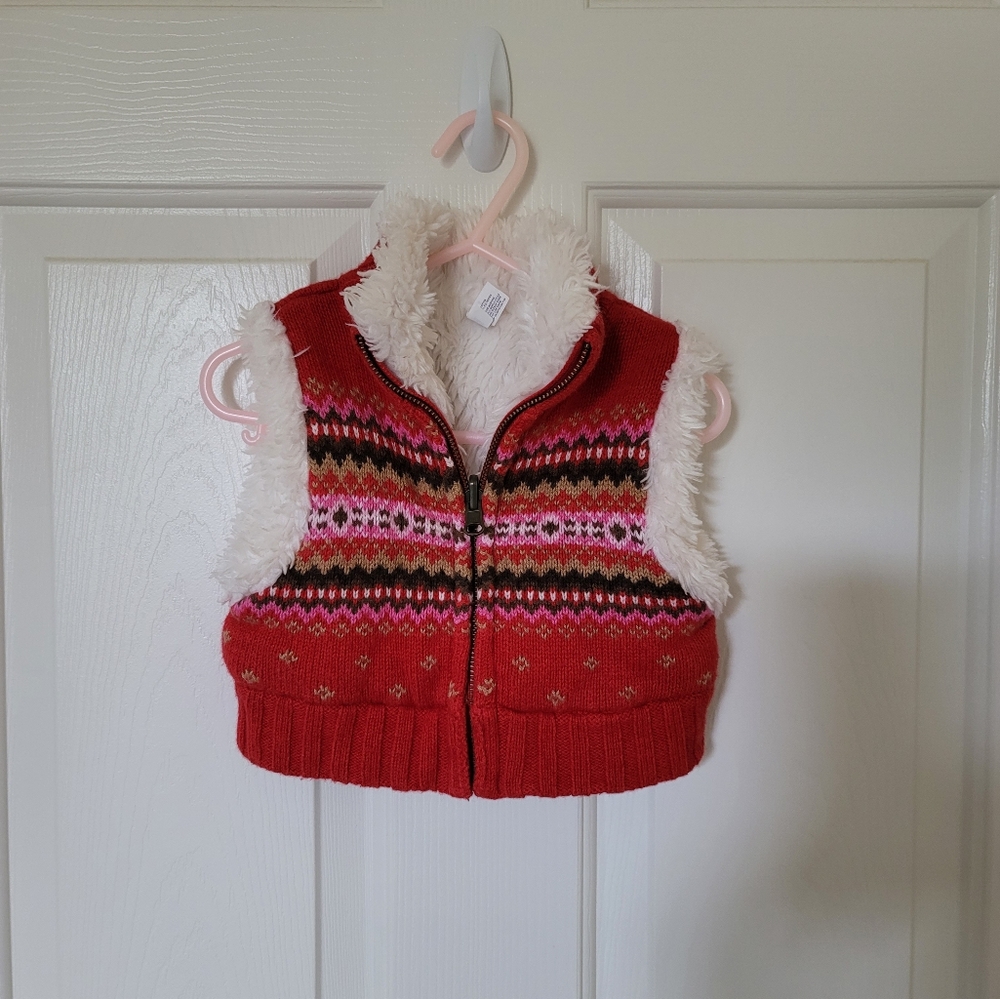 Gap kids Faux fur reversible sweater vest